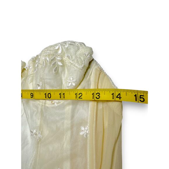 Vintage Felina Lingerie Ivory Embroidered Lace Bustier 32C Corset w/ Garters - Picture 9 of 10